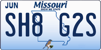 MO license plate SH8G2S