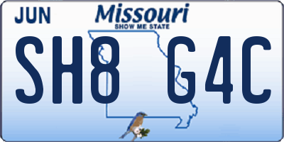 MO license plate SH8G4C
