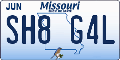MO license plate SH8G4L