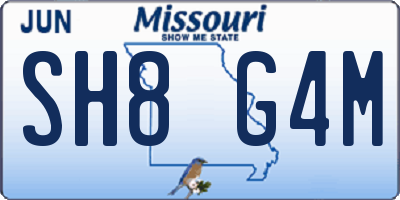 MO license plate SH8G4M