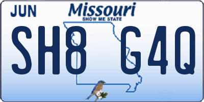 MO license plate SH8G4Q