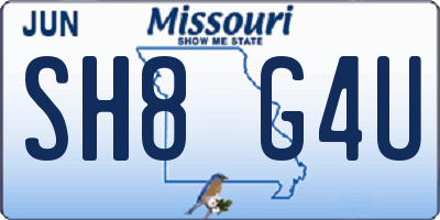 MO license plate SH8G4U