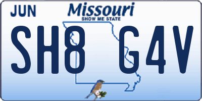 MO license plate SH8G4V