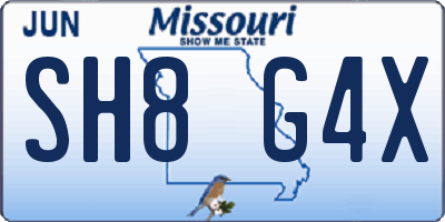 MO license plate SH8G4X