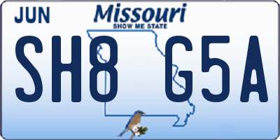 MO license plate SH8G5A