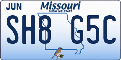 MO license plate SH8G5C