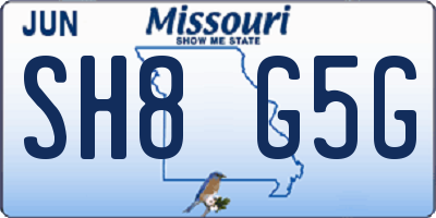 MO license plate SH8G5G