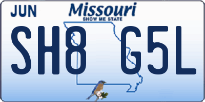 MO license plate SH8G5L