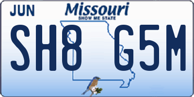 MO license plate SH8G5M
