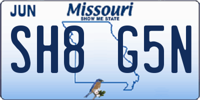 MO license plate SH8G5N
