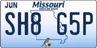 MO license plate SH8G5P