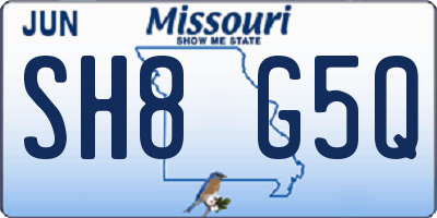 MO license plate SH8G5Q