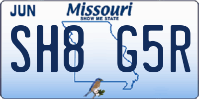 MO license plate SH8G5R
