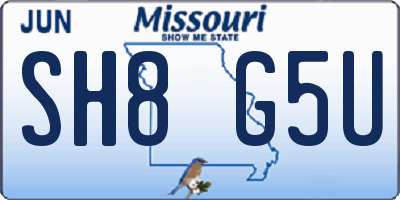 MO license plate SH8G5U