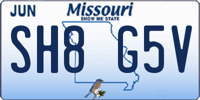 MO license plate SH8G5V