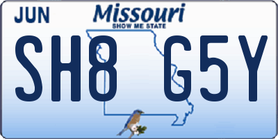 MO license plate SH8G5Y