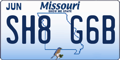 MO license plate SH8G6B