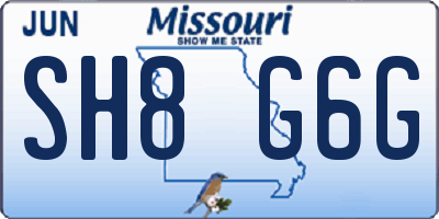 MO license plate SH8G6G