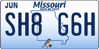 MO license plate SH8G6H