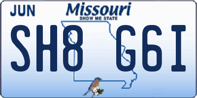 MO license plate SH8G6I