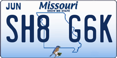MO license plate SH8G6K