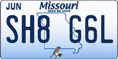 MO license plate SH8G6L