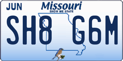 MO license plate SH8G6M