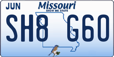 MO license plate SH8G6O