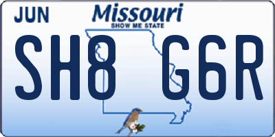 MO license plate SH8G6R