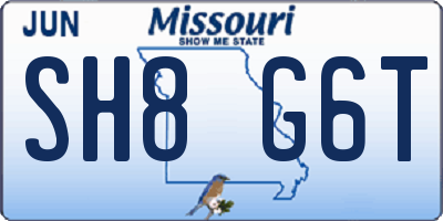 MO license plate SH8G6T