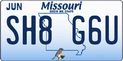 MO license plate SH8G6U