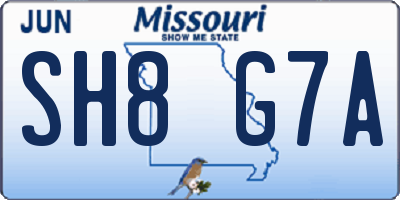 MO license plate SH8G7A