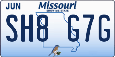 MO license plate SH8G7G