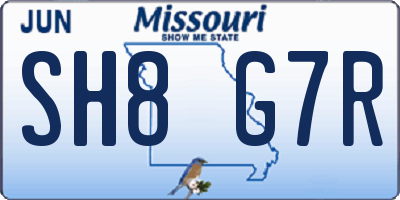 MO license plate SH8G7R