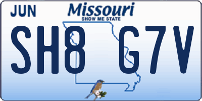 MO license plate SH8G7V