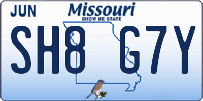MO license plate SH8G7Y