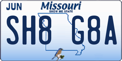 MO license plate SH8G8A