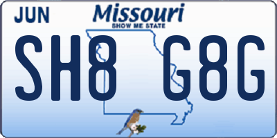 MO license plate SH8G8G
