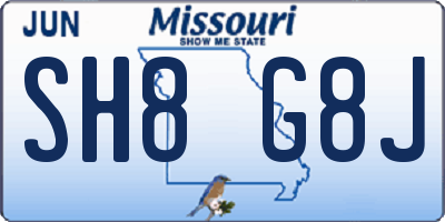 MO license plate SH8G8J