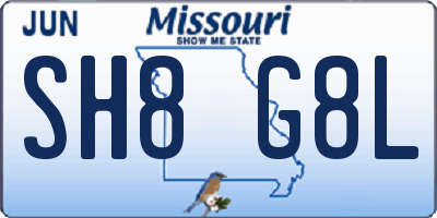 MO license plate SH8G8L