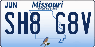 MO license plate SH8G8V