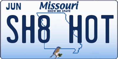 MO license plate SH8H0T