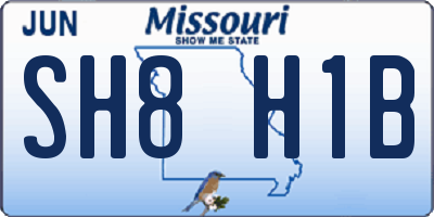 MO license plate SH8H1B