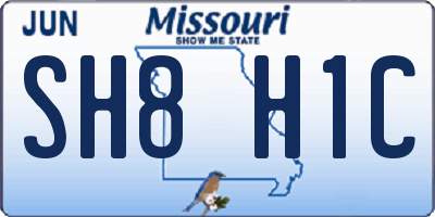 MO license plate SH8H1C