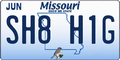 MO license plate SH8H1G
