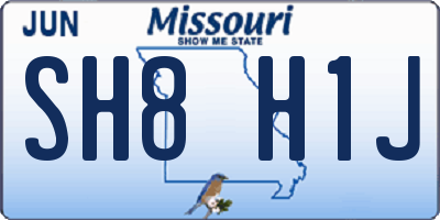 MO license plate SH8H1J
