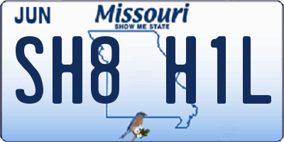 MO license plate SH8H1L