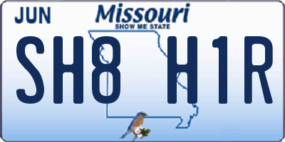 MO license plate SH8H1R