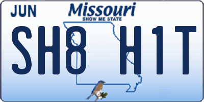 MO license plate SH8H1T