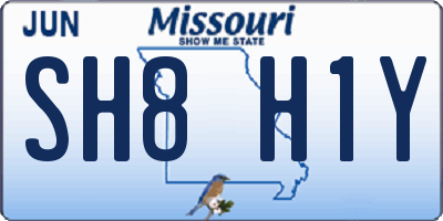 MO license plate SH8H1Y
